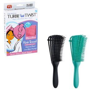 2 Ez Detangler Brushes & 1 Turbie Twist Hair Towel  - BUNDLE - NEW IN BOX